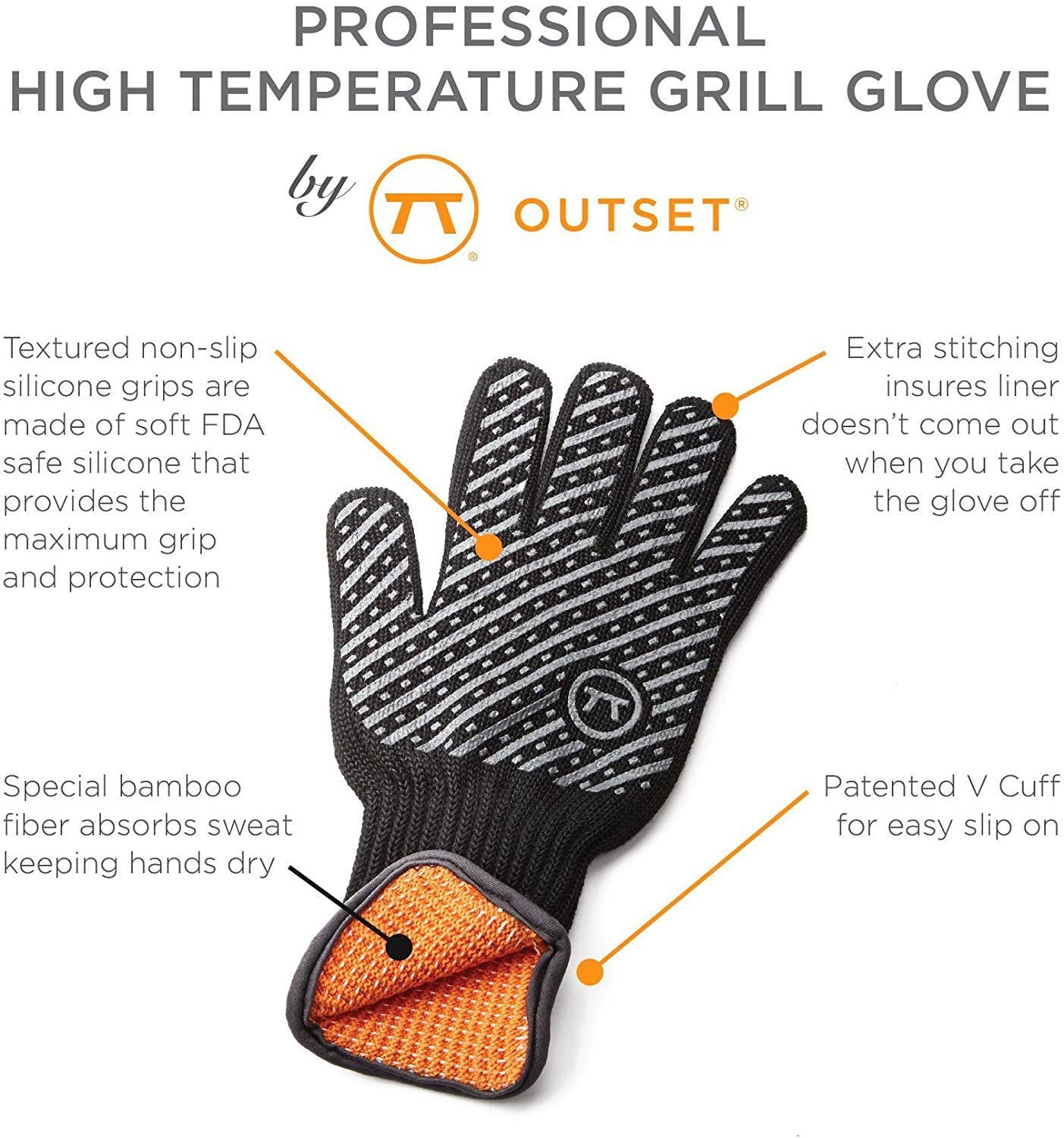 High Temp Deluxe Grill and BBQ Glove