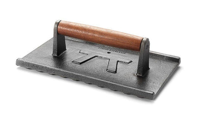 Cast Iron Grill Press with Rosewood Handle